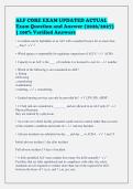ALF CORE EXAM UPDATED ACTUAL&NewLine;Exam Question and Answer &lpar;2026&sol;2027&rpar;&NewLine;&vert; 100&percnt; Verified Answers&NewLine;