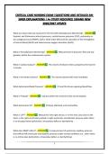 CRITICAL CARE NURSING EXAM &vert;QUESTIONS AND DETAILED ANSWER EXPLANATIONS &vert; A&plus; STUDY RESOURCE &vert;BRAND NEW 2026&sol;2027 UPDATE