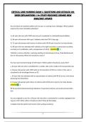 CRITICAL CARE NURSING EXAM 1 &vert;QUESTIONS AND DETAILED ANSWER EXPLANATIONS &vert; A&plus; STUDY RESOURCE &vert;BRAND NEW 2026&sol;2027 UPDATE
