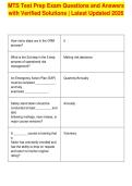 MTS Test Prep Exam Questions and Answers&NewLine;with Verified Solutions &vert; Latest Updated 2026