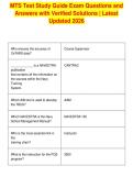 MTS Test Study Guide Exam Questions and&NewLine;Answers with Verified Solutions &vert; Latest&NewLine;Updated 2026
