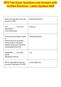 MTS Test Exam Questions and Answers with&NewLine;Verified Solutions &vert; Latest Updated 2026