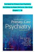 Test Bank For Primary Care Psychiatry  &NewLine;2nd Edition by Robert McCarron&comma; Glen Xiong &NewLine;Chapter 1 - 26