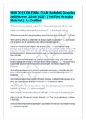 WGU D311 OA FINAL EXAM Updated Question&NewLine;and Answer &lpar;2026&sol;2027&rpar; &vert; Verified Practice&NewLine;Material &vert; A&plus; Verified