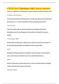 CTCD Test 1 Questions with Correct Answers