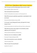 CTCD Test 1 Questions with Correct Answers