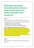 NCCCO Tower Crane Operator &NewLine;Examination Questions And Correct &NewLine;Answers &lpar;Verified Answers&rpar; Plus &NewLine;Rationales 2026 Q&A &vert; Instant &NewLine;Download Pdf