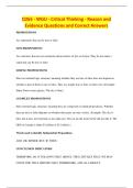 D265 - WGU - Critical Thinking - Reason and&NewLine;Evidence Questions and Correct Answers