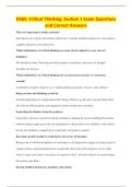 D265&colon; Critical Thinking&colon; Section 1 Exam Questions&NewLine;and Correct Answers