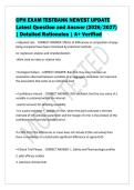 CPH EXAM TESTBANK NEWEST UPDATE&NewLine;Latest Question and Answer &lpar;2026&sol;2027&rpar;&NewLine;&vert; Detailed Rationales &vert; A&plus; Verified