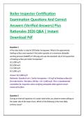 Boiler Inspector Certification &NewLine;Examination Questions And Correct &NewLine;Answers &lpar;Verified Answers&rpar; Plus &NewLine;Rationales 2026 Q&A &vert; Instant &NewLine;Download Pdf 