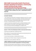 NSG 3480 Community Health Final Exam Practice Questions & Answers &vert; Community Health Nursing Study Guide &vert; Comprehensive Nursing Exam Prep