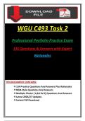 WGU C493 Task 2  &NewLine;Professional Portfolio Practice Exam &NewLine;134 Questions & Answers with Expert &NewLine;Rationales 
