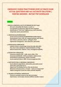 EMERGENCY NURSE PRACTITIONER &lpar;ENP&rpar; ULTIMATE EXAM &NewLine;ACTUAL QUESTIONS AND 100&percnt; ACCURATE SOLUTIONS &vert; &NewLine;VERIFIED ANSWERS - INSTANT PDF DOWNLOAD