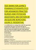 TEST BANK FOR LEHNE&rsquo;S &NewLine;PHARMACOTHERAPEUTICS &NewLine;FOR ADVANCED PRACTICE &NewLine;NURSES AND PHYSICIAN &NewLine;ASSISTANTS 3RD EDITION BY &NewLine;JACQUELINE BURCHUM&semi; &NewLine;LAURA D&period; ROSENTHAL 