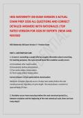 HESI MATERNITY OB EXAM VERSION 3 ACTUAL EXAM PREP 2026 ALL QUESTIONS AND CORRECT
