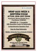 NRNP 6635 Week 6 Midterm Exam &ndash; Actual 2026-2027&colon; Complete 100-Question Test Bank with Verified Answers & Detailed Rationales &vert; Walden University PMHNP &vert; Graded A&plus;