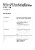 CRPC Exam Questions & Answers &vert; Latest 2026 Update &vert; Verified Solutions &vert; Already Graded A&plus; &vert; Complete Study Guide