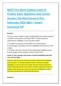 NICET Fire Alarm Systems Level III &NewLine;Practice Exam Questions And Correct &NewLine;Answers &lpar;Verified Answers&rpar; Plus &NewLine;Rationales 2026 Q&A &vert; Instant &NewLine;Download Pdf