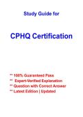 CPHQ Certification Exam Study Guide 2026&ndash;2027 &vert; Practice Questions & Answers &vert; Healthcare Quality Review