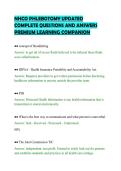 NHCO PHLEBOTOMY UPDATED &NewLine;COMPLETE QUESTIONS AND ANSWERS &NewLine;PREMIUM LEARNING COMPANION 