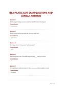 ISSA PILATES CERT EXAM QUESTIONS AND CORRECT ANSWERS&NewLine;