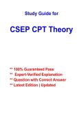 CSEP-CPT Theory Study Guide 2026&ndash;2027 &vert; Practice Questions & Answers &vert; Certified Personal Trainer Exam Review