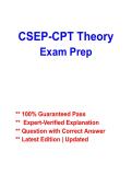 CSEP-CPT Theory Mock Exam &vert; Study Guide 2026&ndash;2027 &vert; Practice Questions & Answers 