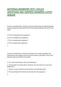 MATERNAL&sol;NEWBORN TEST 2 NCLEX QUESTIONS AND VERIFIED ANSWERS LATEST UPDATE 