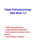 Edapt Pathophysiology Weeks 1&ndash;4 Study Guide 2026&ndash;2027 &vert; Questions & Answers with Rationales &vert; Nursing Review