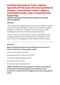 Certified International Trade Logistics Specialist &lpar;CITLS&rpar; Exam Practice Questions & Answers &vert; International Trade & Logistics Certification Study Guide &vert; Comprehensive Exam Prep