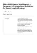 NR 605 Midterm Exam Questions & Answers &vert; Diagnosis & Management in Psychiatric-Mental Health Across the Lifespan &vert; Verified Answers &vert; Latest 2026 Study Guide