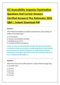 ICC Accessibility Inspector Examination &NewLine;Questions And Correct Answers &NewLine;&lpar;Verified Answers&rpar; Plus Rationales 2026 &NewLine;Q&A &vert; Instant Download Pdf