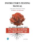College Algebra and Trigonometry&comma; 7th edition  &mdash; Margaret L&period; Lial & John Hornsby  &mdash; Complete Test Bank &vert; All Chapters