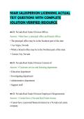 NSAR SALESPERSON LICENSING ACTUAL &NewLine;TEST QUESTIONS WITH COMPLETE &NewLine;SOLUTION VERIFIED RESOURCE 