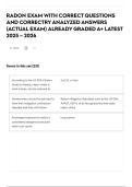 RADON EXAM WITH CORRECT QUESTIONS AND CORRECTRY ANALYZED ANSWERS &lpar;ACTUAL EXAM&rpar; ALREADY GRADED A&plus; LATEST 2025 &ndash; 2026