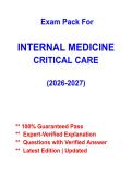 Internal Medicine Critical Care Study Guide 2026&ndash;2027 &vert; ICU Review&comma; Practice Questions & Clinical Management