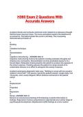 H360 Exam 2 Questions With Accurate Answers
