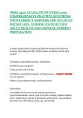 NRSG 3420 EXAM 2 STUDY GUIDE 2026  COMPREHENSIVE PRACTICE QUESTIONS WITH CORRECT ANSWERS AND DETAILED RATIONALES  NURSING EXAM REVIEW ADULT HEALTH AND CLINICAL NURSING PREPARATION