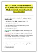 BIOL 252 Human Anatomy & Physiology II &NewLine;w&sol;Lab Module 5 Exam&colon; Respiratory System &NewLine;100 Questions with Correct Answers and &NewLine;Expert Rationales 