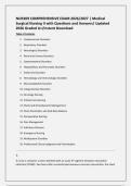 NUR209 COMPREHENSIVE EXAM 2026&sol;2027 &vert; Medical &NewLine;Surgical Nursing II with Questions and Answers&sol; Updated &NewLine;2026 Graded A&plus;&sol;Instant Download PDF