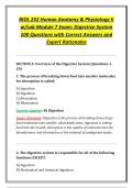 BIOL 252 Human Anatomy & Physiology II &NewLine;w&sol;Lab Module 7 Exam&colon; Digestive System &NewLine;100 Questions with Correct Answers and &NewLine;Expert Rationales