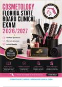 Cosmetology Florida State Board Clinical Exam 2026&sol;2027 &vert; Verified Questions & Correct Answers &vert; Latest Update