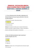 PMHNP-BC Psychiatric-Mental Health Nurse Practitioner Exam &ndash; PMHNP-BC Certification &ndash; Complete Exam Questions and Verified Answers Study Guide