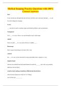 Medical Imaging Practice Questions with 100&percnt;&NewLine;Correct Answers
