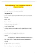 Medical Imaging Test 1 Questions with 100&percnt;&NewLine;Correct Answers