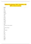 Medical Terminology GRCC Questions with&NewLine;100&percnt; Correct Answers