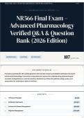 NR566 Final Exam &ndash; Advanced Pharmacology Verified Q&A & Question Bank &lpar;2026 Edition&rpar;