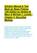 Solution Manual & Test Bank for Basic Finance 13th Edition Mayo Lavelle &vert; Chapter 4&colon; Securities Markets Q&A
