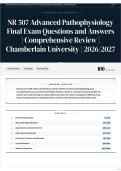 NR 507 Advanced Pathophysiology Final Exam Questions and Answers   Comprehensive Review   Chamberlain University   2026 2027